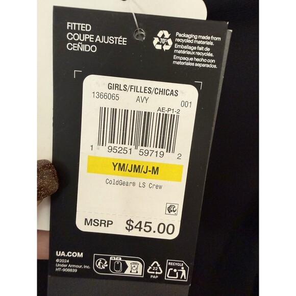 NWT Nike One Women's L Large High-Waisted Leggings Black Navy Blue $70 - Picture 2 of 9